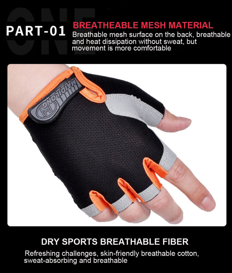 HOT Cycling Anti-slip Anti-sweat Men Women Half Finger Gloves Breathable Anti-shock Sports Gloves Bike Bicycle Glove