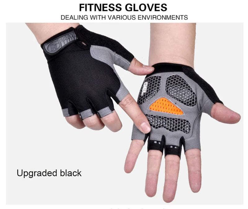 HOT Cycling Anti-slip Anti-sweat Men Women Half Finger Gloves Breathable Anti-shock Sports Gloves Bike Bicycle Glove