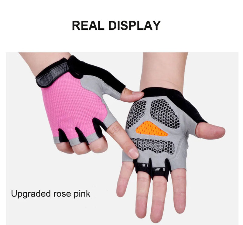 HOT Cycling Anti-slip Anti-sweat Men Women Half Finger Gloves Breathable Anti-shock Sports Gloves Bike Bicycle Glove