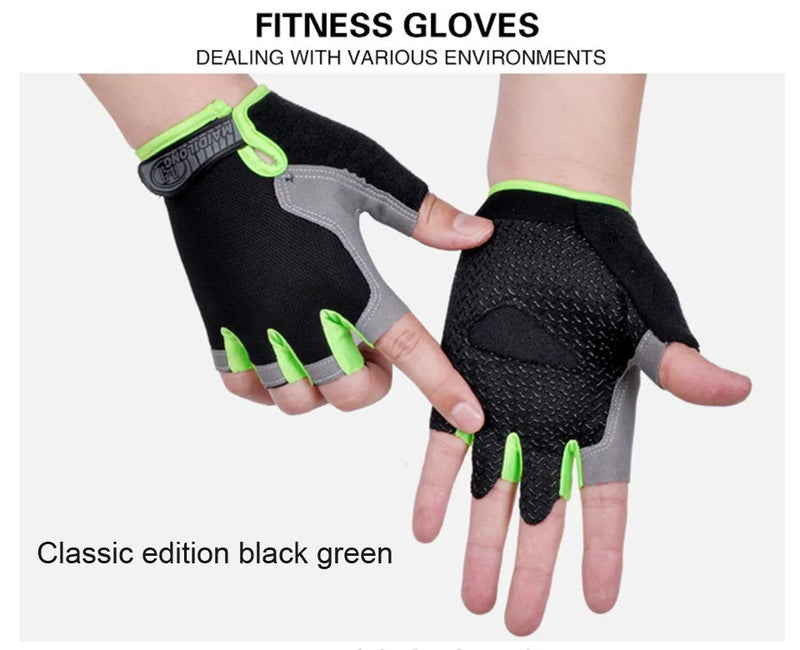 HOT Cycling Anti-slip Anti-sweat Men Women Half Finger Gloves Breathable Anti-shock Sports Gloves Bike Bicycle Glove