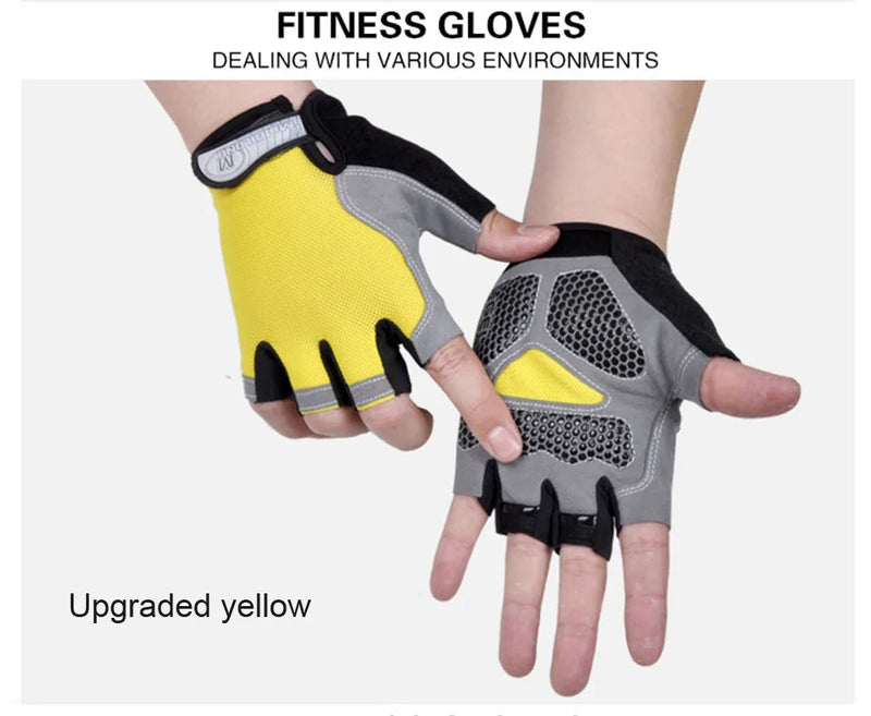 HOT Cycling Anti-slip Anti-sweat Men Women Half Finger Gloves Breathable Anti-shock Sports Gloves Bike Bicycle Glove