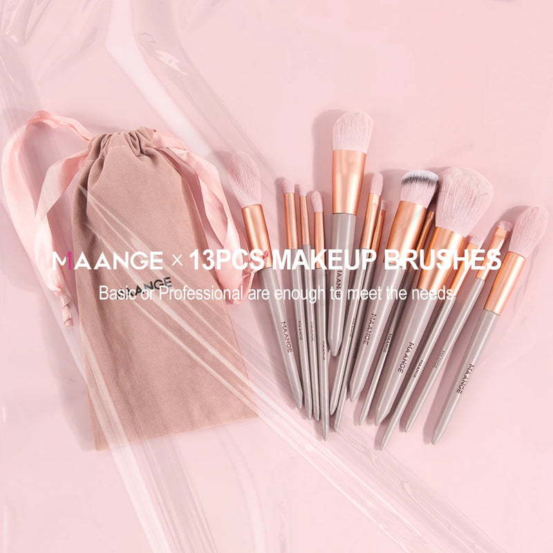 MAANGE Pro 4/13Pcs Makeup Brushes Set  Face Eye Shadow Foundation Powder Eyeliner Eyelash Lip Make Up Brush Beauty Tool with Bag