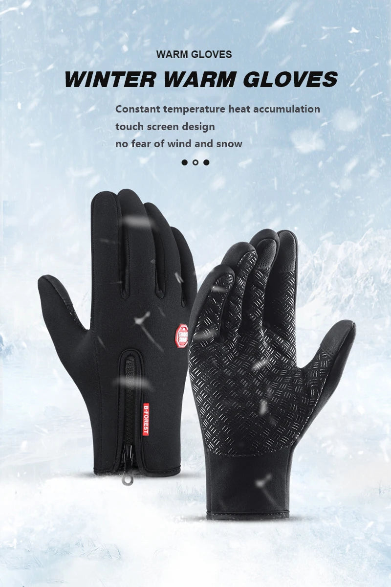 Hot Winter Gloves For Men Women Touchscreen Warm Outdoor Cycling Driving Motorcycle Cold Gloves Windproof Non-Slip Womens Gloves