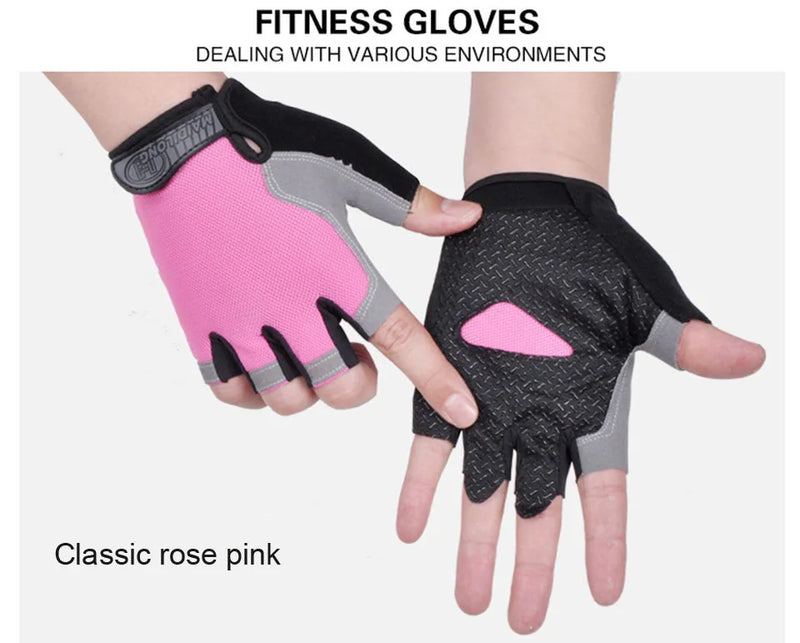 HOT Cycling Anti-slip Anti-sweat Men Women Half Finger Gloves Breathable Anti-shock Sports Gloves Bike Bicycle Glove