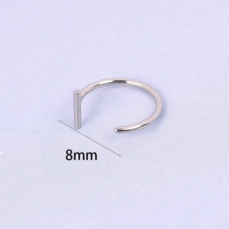 2022 New Punk 8/10mm Titanium Steel Lip Rings Cuff Clip on Fake Labret Piercing Ear Nose Hoops Unisex Women Septum Body Jewelry