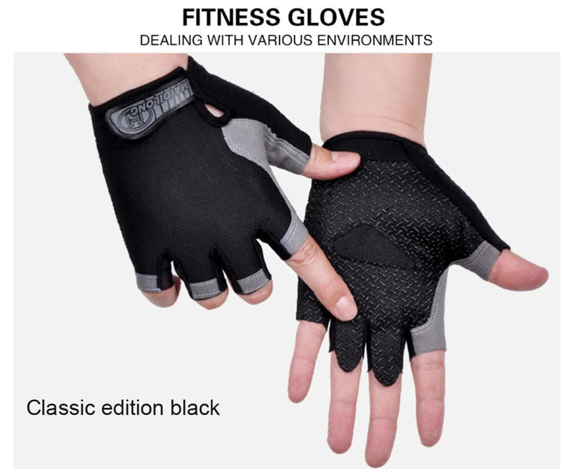 HOT Cycling Anti-slip Anti-sweat Men Women Half Finger Gloves Breathable Anti-shock Sports Gloves Bike Bicycle Glove