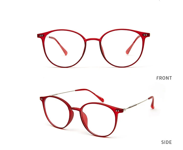 Acetate Unisex Solid Alloy Glasses Frame Women  Prescription Glasses  Fashion Designer Metallic Circle Glasses Myopia Glasses