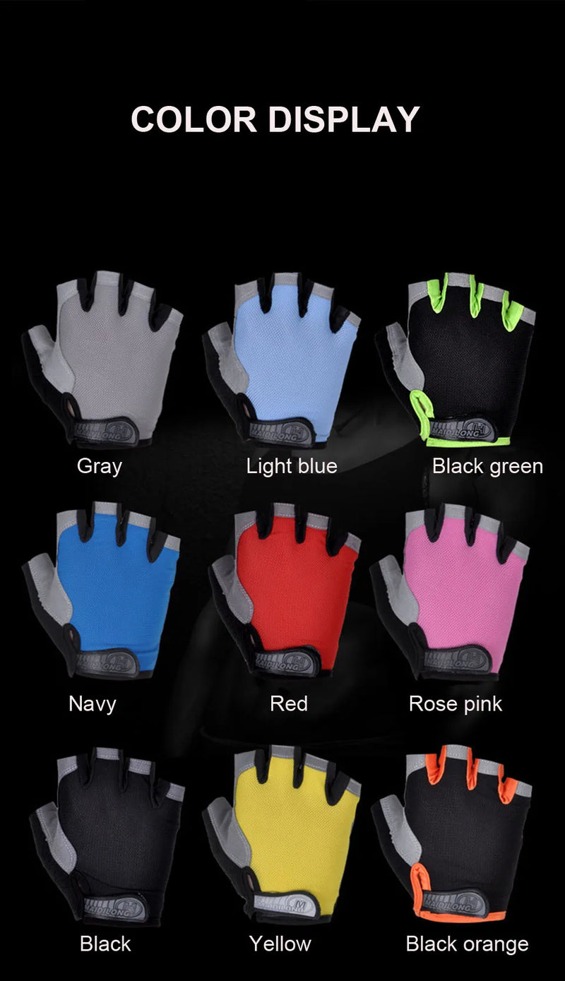 HOT Cycling Anti-slip Anti-sweat Men Women Half Finger Gloves Breathable Anti-shock Sports Gloves Bike Bicycle Glove