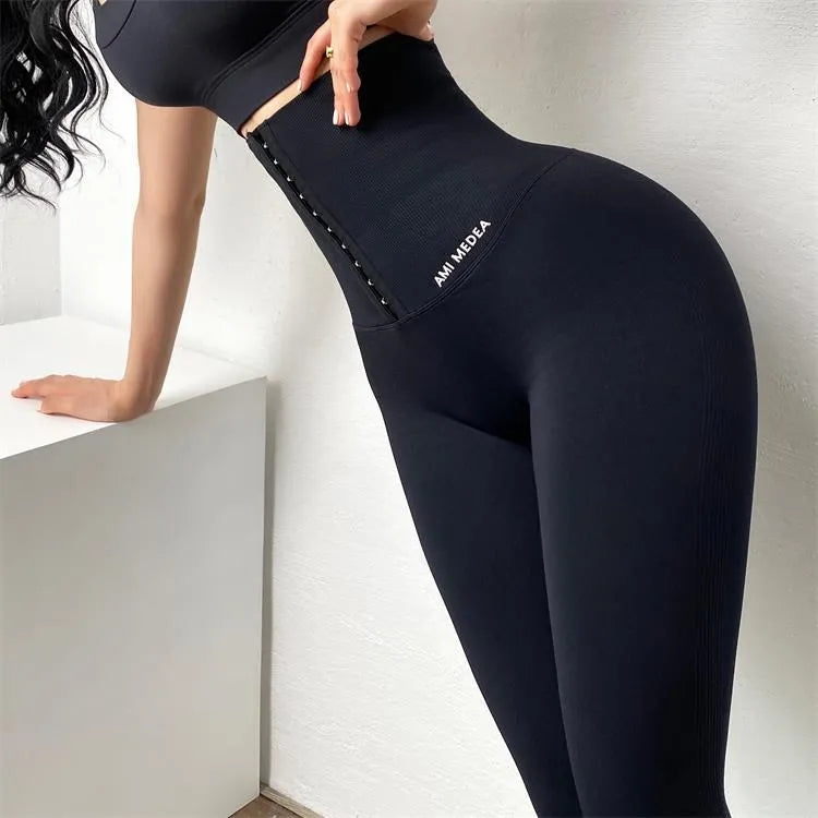 Corset Waisted Yoga Pants Elasticity Seamless Workout leggings Sports Women Fitness Gym Leggings Running Training Tights