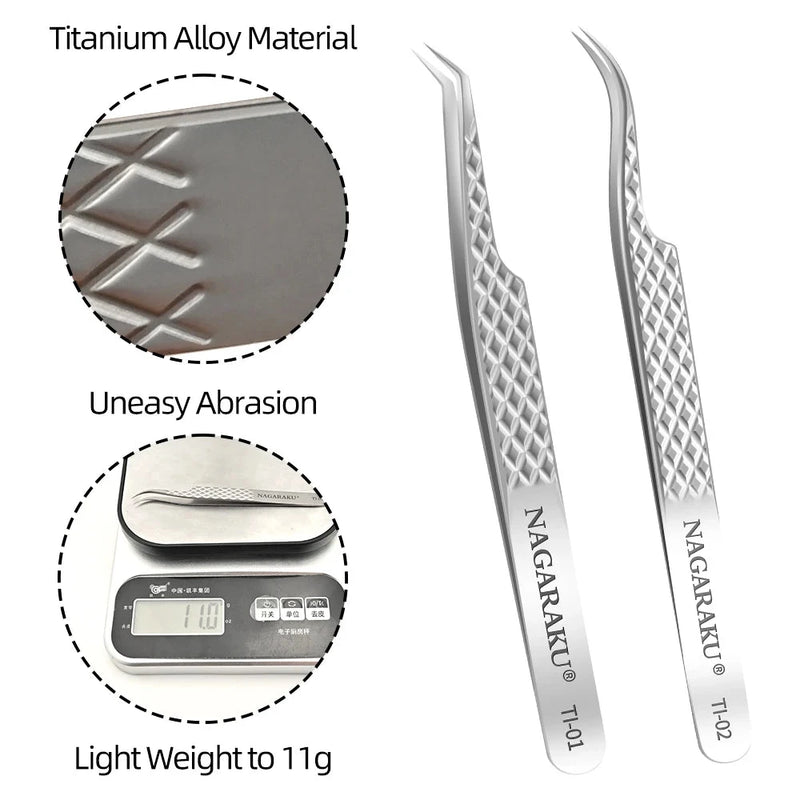 NAGARAKU Eyelash Extension Tweezers Makeup Stainless Steel Eyelash 3D accurate Clip - aquila Bask