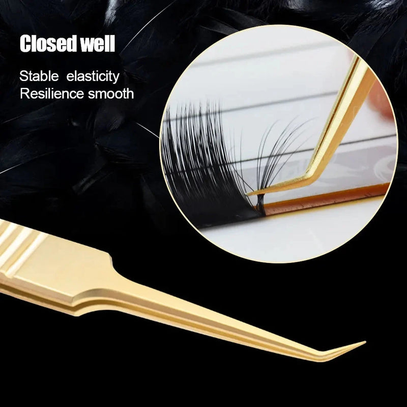 NAGARAKU Eyelash Extension Tweezers Makeup Stainless Steel Eyelash 3D accurate Clip - aquila Bask