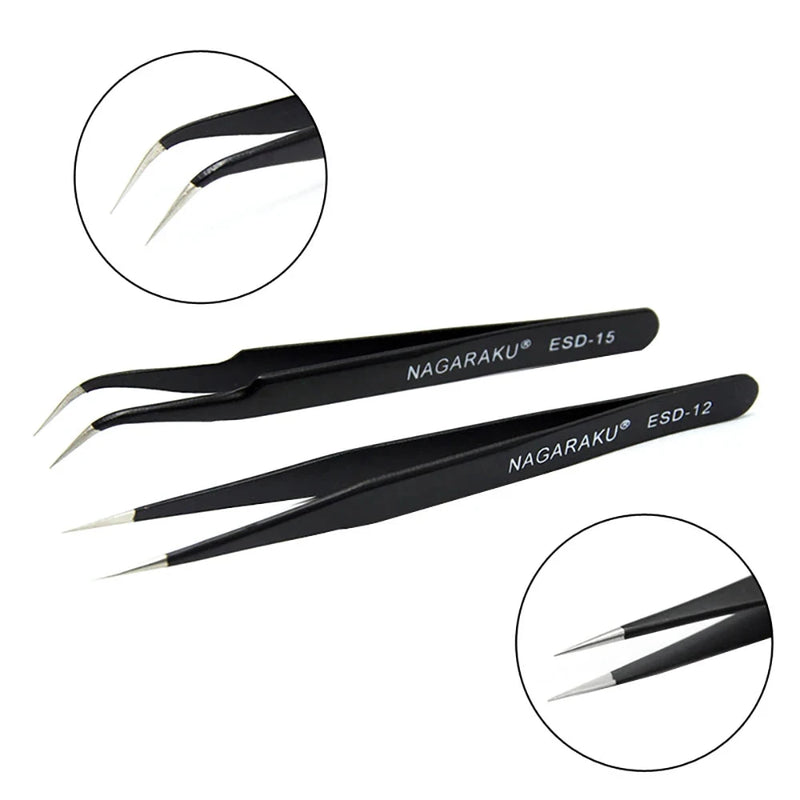 NAGARAKU Eyelash Extension Tweezers Makeup Stainless Steel Eyelash 3D accurate Clip - aquila Bask