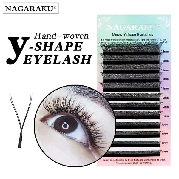 NAGARAKU YY Shape Hand Woven Premium  Eyelashes Extension - aquila Bask