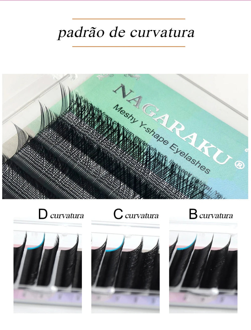 NAGARAKU YY Shape Hand Woven Premium  Eyelashes Extension - aquila Bask