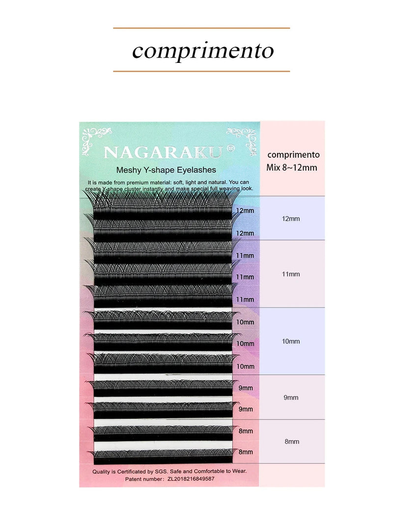 NAGARAKU YY Shape Hand Woven Premium  Eyelashes Extension - aquila Bask