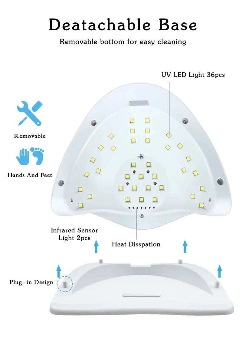 Nail Dryer LED Nail Lamp UV Lamp for Curing All Gel Nail Polish With Motion Sensing Manicure Pedicure Salon Tool aquila Bask