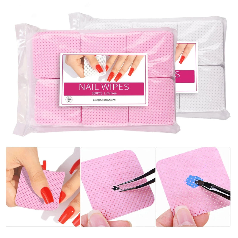 Nail Polish Remover Wipes Nail Cleaning Pads, Non Woven Nail Pads For Women Girl Beauty Salon - aquila Bask