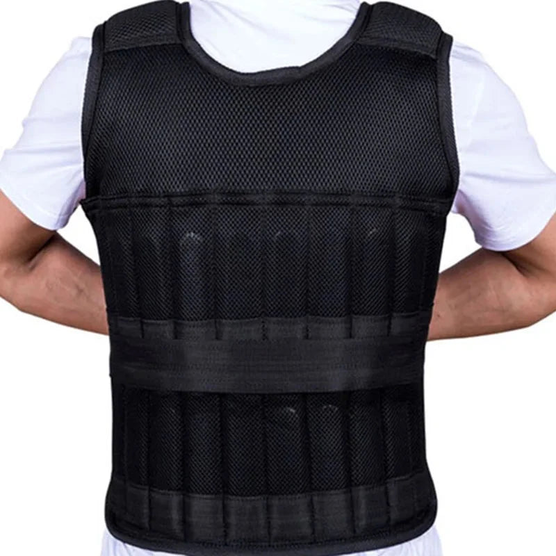 New 15/35KG Adjustable Loading Weight Vest Boxing Training Jacket Gym Fitness Equipment Running Workout Waistcoat Sand Clothing - aquila Bask