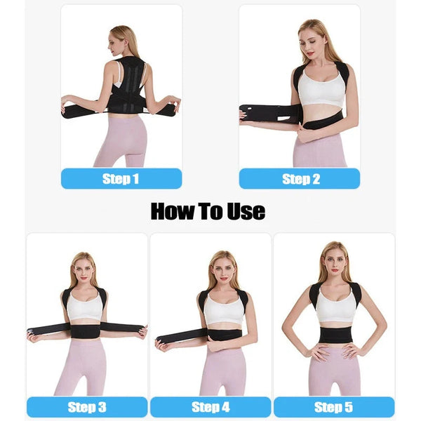 Posture Corrector For Men Women Hunching Back Support Health Care Shoulder Brace Straightener Belt Trainer Clavicle Spine Lumbar - aquila Bask