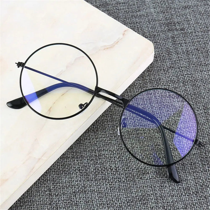 Retro Round Frame Anti-blue Radiation Glasses Ultralight Men Women  Blue Light Blocking Glasses Eyewear Computer Goggles - aquila Bask