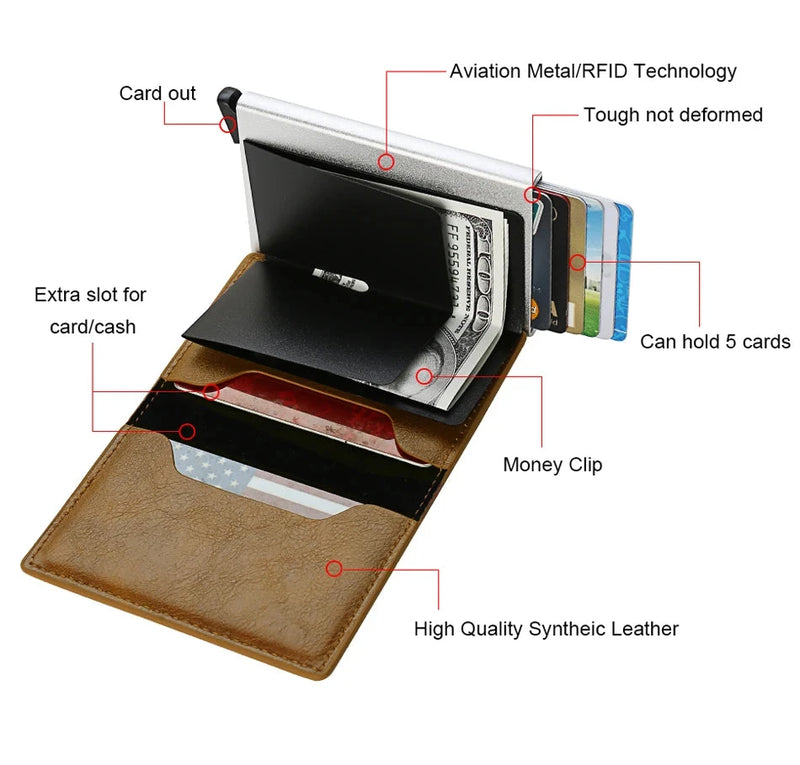 Rfid Airtag Credit Card Holder Wallet - aquila Bask