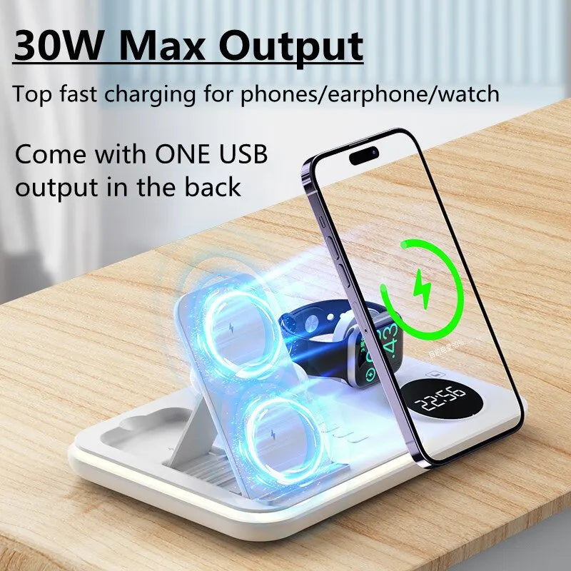 30W 5 In 1 Wireless Charger Stand