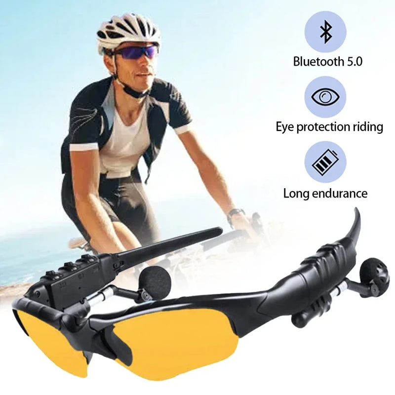 5.0 Smart Bluetooth Audio Sun Glasses Cycling Driving Glasses Surround Sound Headphones Listen Music Call Polarized Sunglasses - aquila Bask