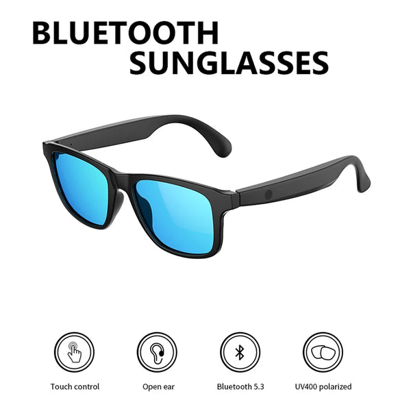 Smart Glasses Bluetooth 5.3 Earphone Wireless Headset Sunglasses Headphone UV400 Touch Contrl Calling Music Anti-Blue Eyeglasses - aquila Bask