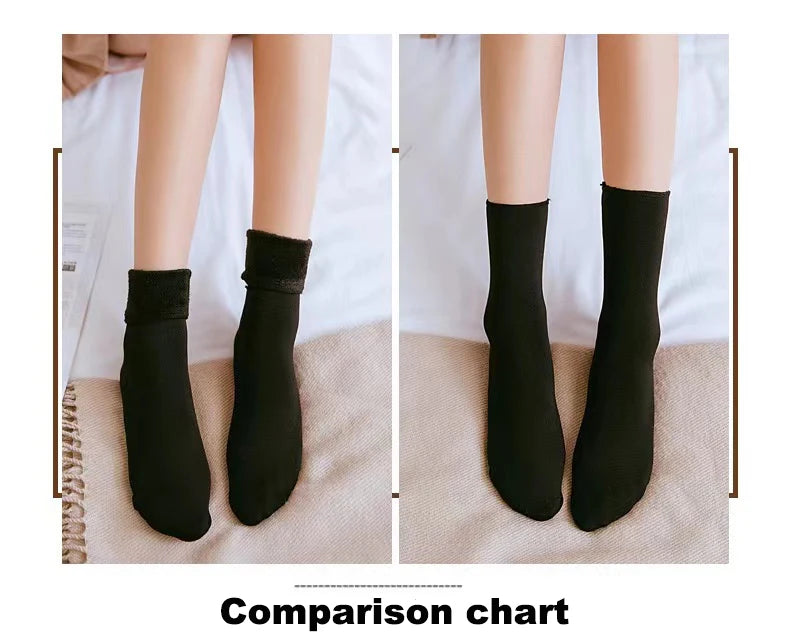 Men Women Socks Winter Warm Snow Socks Thickened Socks Add Velvet Solid Lolita Dew Ankle Bare Leg Happy Fun Harajuku Kawai Sox