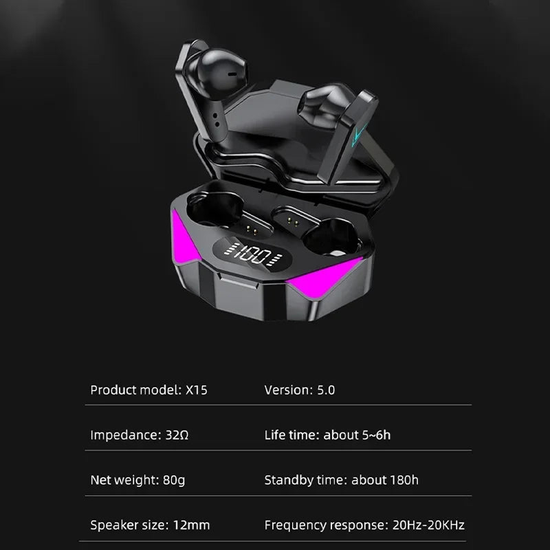 X15 TWS Wireless Gaming Earbuds