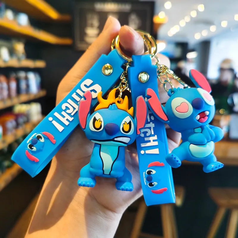 Cartoon Anime Disney Keychain Mickey Mouse Minnie Lilo & Stitch Keyring Key Chain Car Pendant Kids Toys Gifts Wholesale - aquila Bask