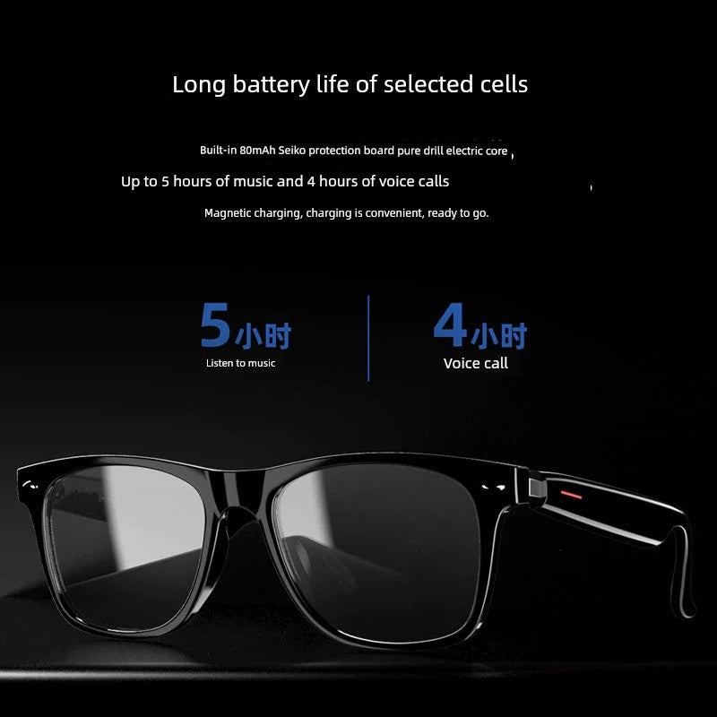 2024 New Arrival Bluetooth Glasses Smart Headset Black Technology Men's and Women's Three-Generation Music Sports Cycling Non-Bone Conduction - aquila Bask