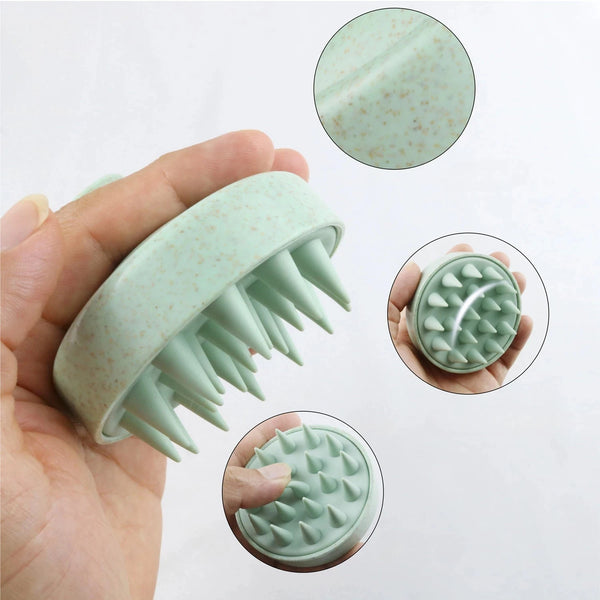 Silicone Shampoo Brush Head Scalp Massage Comb Hair Washing Comb Body Massage Brush Bath Shower Brush Salon Hairdressing Tool - aquila Bask