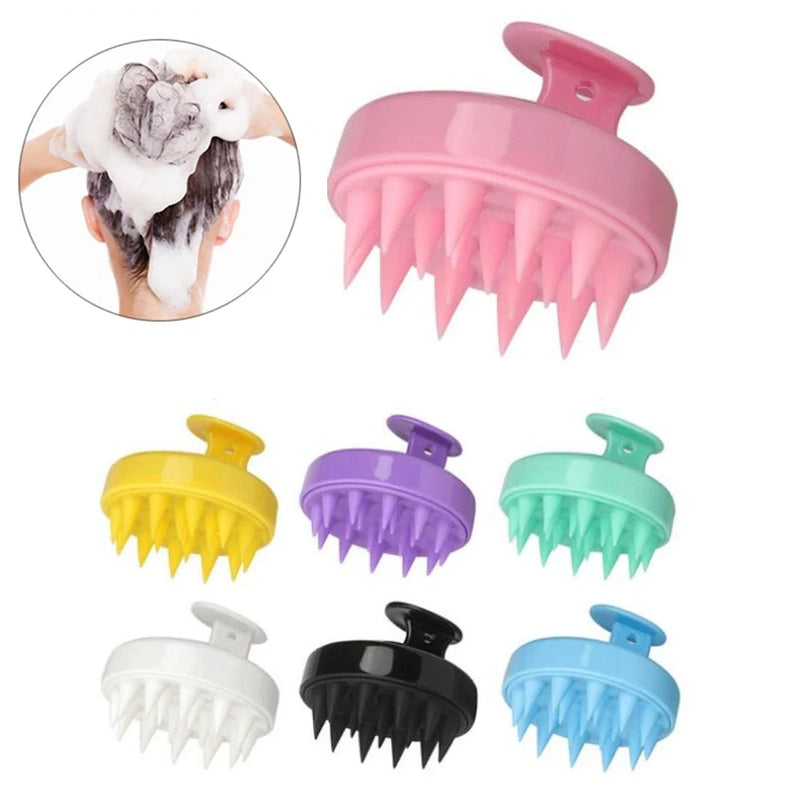 Silicone Shampoo Brush Head Scalp Massage Comb Hair Washing Comb Body Massage Brush Bath Shower Brush Salon Hairdressing Tool - aquila Bask