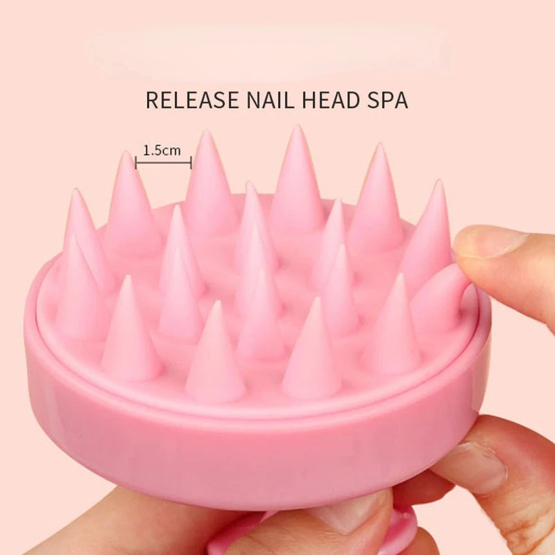 Silicone Shampoo Brush Head Scalp Massage Comb Hair Washing Comb Body Massage Brush Bath Shower Brush Salon Hairdressing Tool - aquila Bask