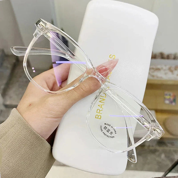 Transparent Computer Glasses Frame Women Men Anti Blue Light Round Eyewear Blocking Glasses Optical Spectacle Eyeglass - aquila Bask